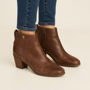Marc Fisher Brown Leather Ankle Boots